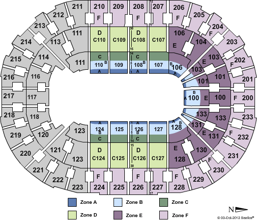 Quicken Loans Arena (formerly Gund Arena) Seating Chart