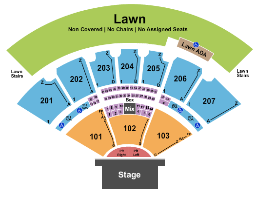 RV Inn Style Resorts Amphitheater Seating Chart: Endstage Pit 2