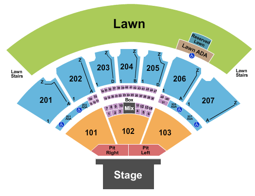 RV Inn Style Resorts Amphitheater Seating Chart: Endstage Pit w/ Rsvd Lawn