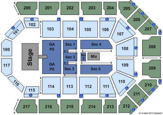 Rabobank Arena Seating Chart