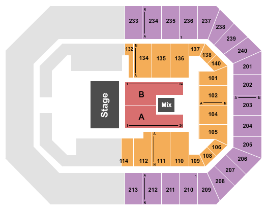 Raising Cane's River Center Arena Seating Chart: Bella Noche