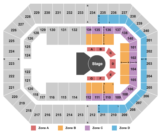 Raising Cane's River Center Arena Seating Chart: Cirque Zone