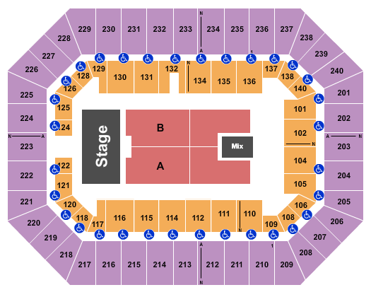 Raising Cane's River Center Arena Seating Chart: Endstage 5