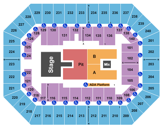 Raising Cane's River Center Arena Map