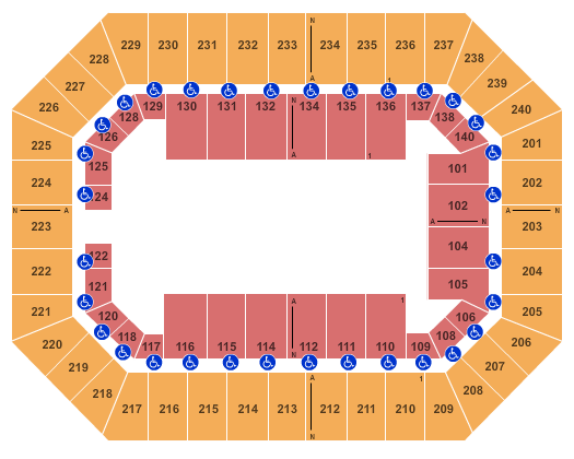 Raising Cane's River Center Arena Seating Chart: Open Floor 2