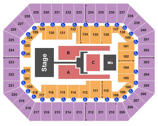 Raising Cane's River Center Arena Seating Chart: TobyMac