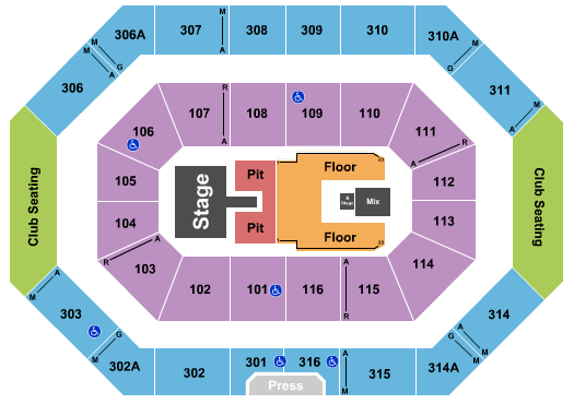 Ralph Engelstad Arena - ND Seating Chart: Riley Green