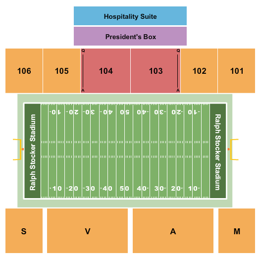 Ralph Stocker Stadium Seating Chart: Football