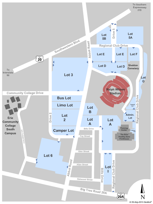 Highmark Stadium Parking Lots Seating Chart: Parking