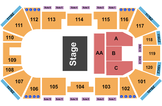 Liberty First Credit Union Arena Seating Chart: Half House