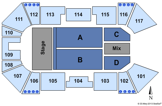 Ralston Sports and Event Center Seating Map