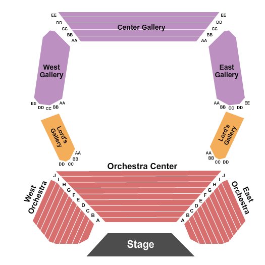 Randall L. Jones Theatre Seating Chart: Endstage