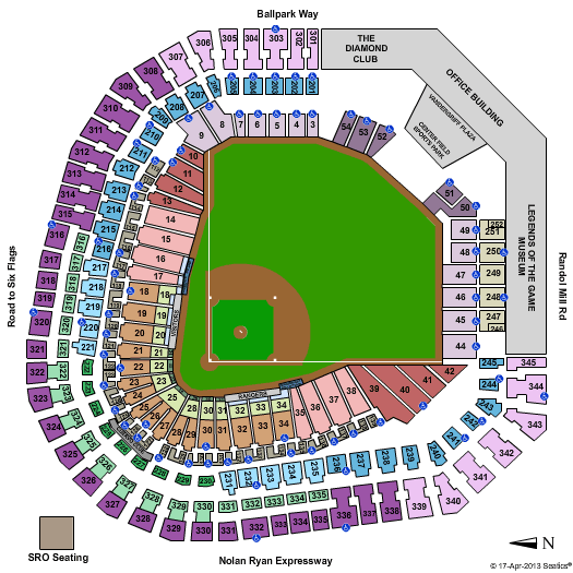 Rangers Ballpark In Arlington Seating Chart