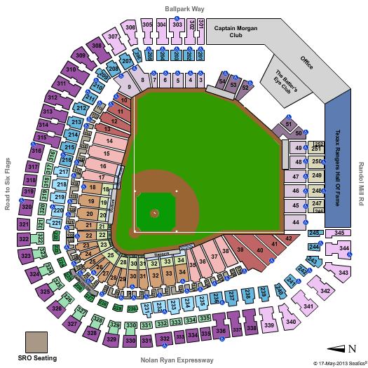 Rangers Ballpark In Arlington Seating Chart