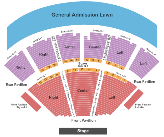 Gexa Energy Pavilion Detailed Seating Chart 