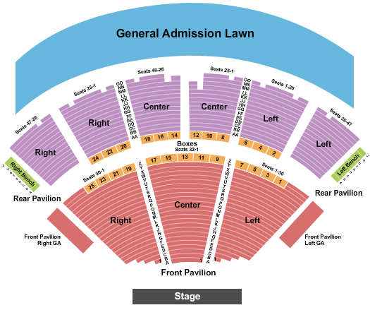 Hunter Pavilion At Ravinia Seating Chart: End Stage