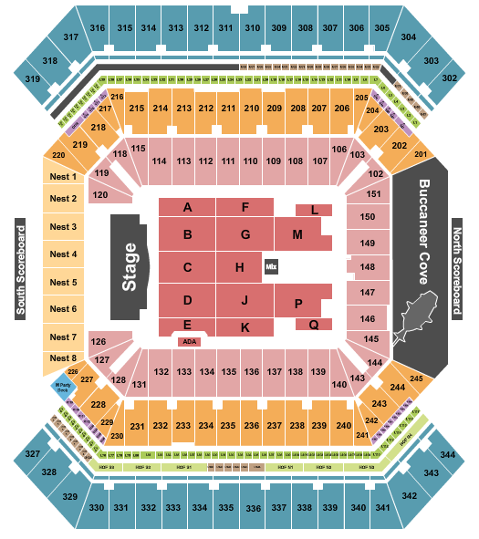 Raymond James Stadium Seating Chart: Bruno Mars