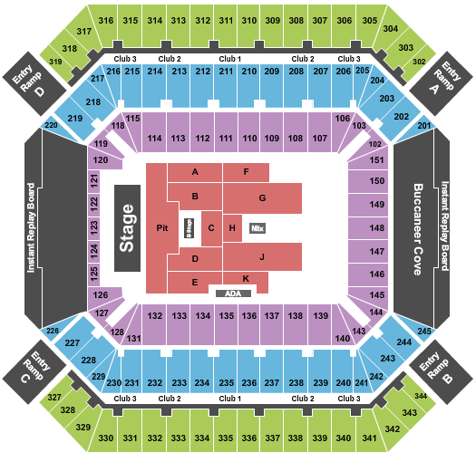 Raymond James Stadium Seating Chart: My Chemical Romance