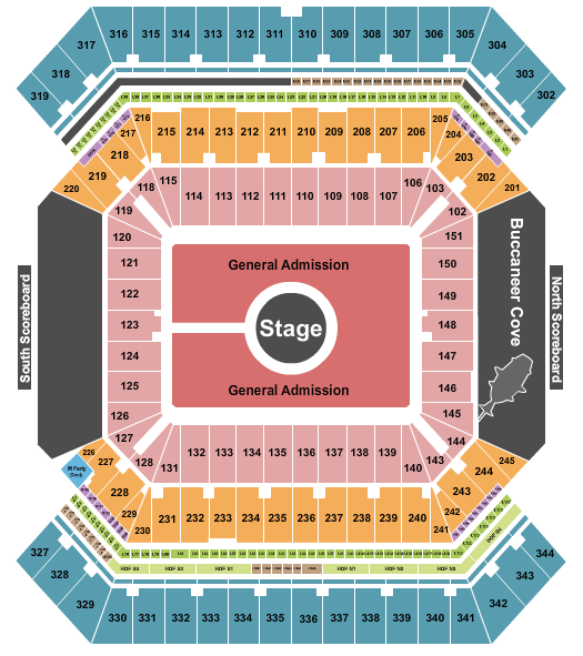 Raymond James Stadium Seating Chart: Endstage GA Floor