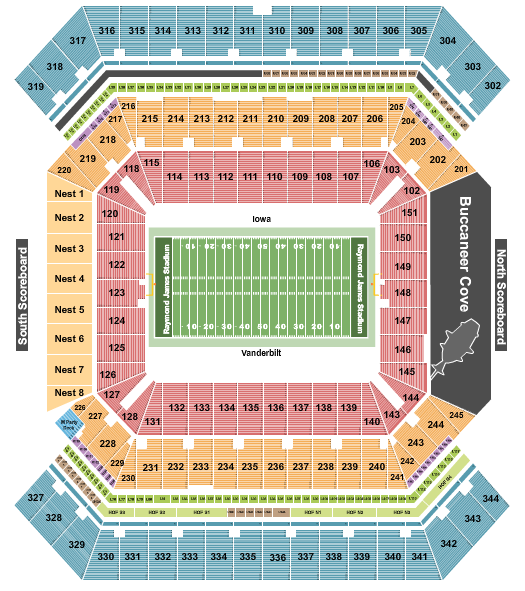 Raymond James Stadium Seating Chart: Football - ReliaQuest Bowl