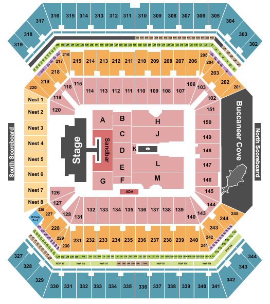 Raymond James Stadium Seating Chart: Kenny Chesney 1