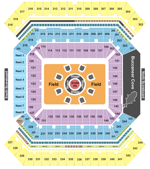 Raymond James Stadium Seating Chart: Metallica