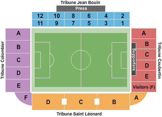 Raymond Kopa Stadium Seating Chart: Soccer - Static