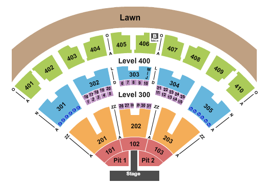 RBC Amphitheatre Seating Chart: Endstage Pits with Catwalk