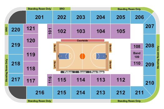 Recreation Hall - Penn State University Seating Chart: Men's Basketball