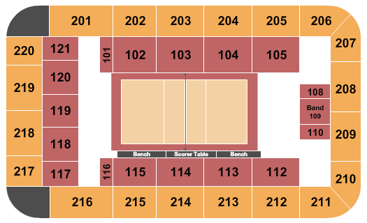 Recreation Hall - Penn State University Seating Chart: Volleyball