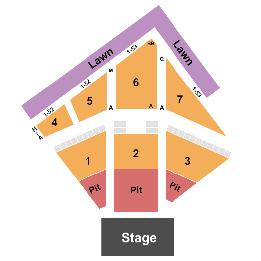 Red Hat Amphitheater Seating Chart: End Stage Big Pit