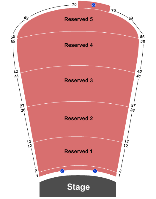 Red Rocks Amphitheatre Seating Chart: Endstage Resv 1-5 - No GA