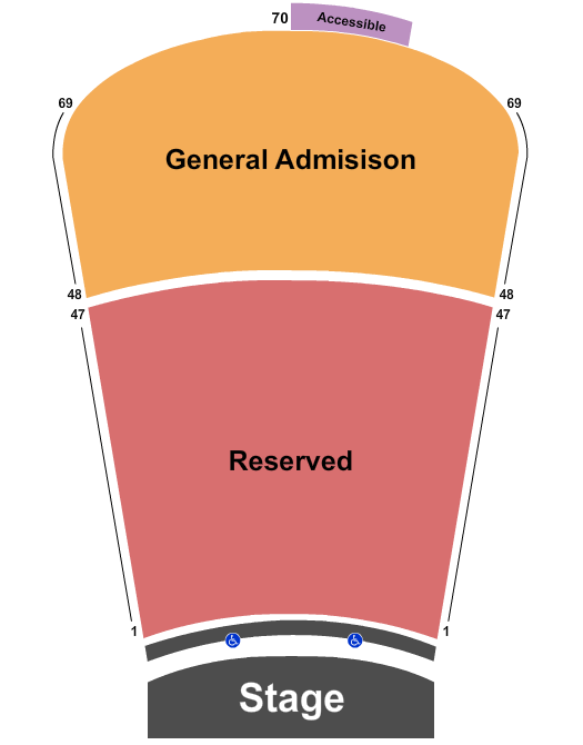 Red Rocks Amphitheatre Seating Chart: Endstage RSV 1-47 And GA 48-69