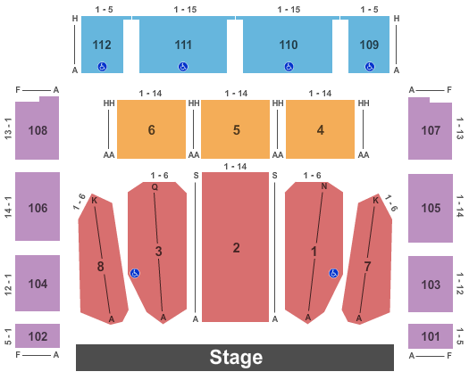 Redding Civic Auditorium Seating Chart: Endstage - Orchestra