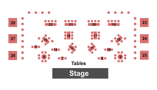Reedley Opera House Seating Chart: Endstage Tables
