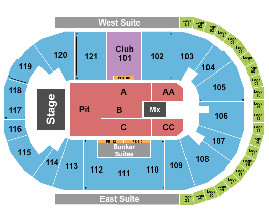 Regions Arena Seating Chart: Endstage Pit
