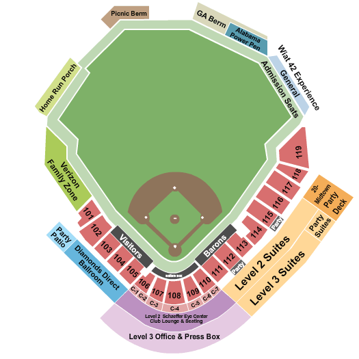 Regions Field Seating Chart: Baseball