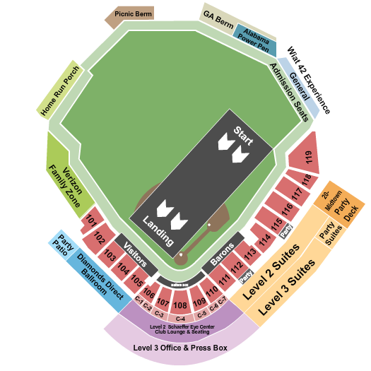 Regions Field Seating Chart: Nitro Circus