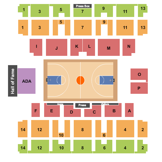 Reilly Center Seating Chart: Basketball