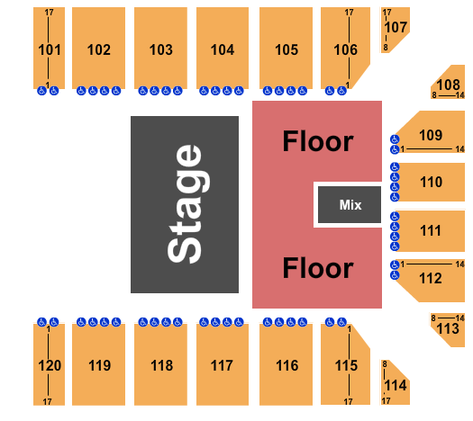 Reno Events Center Seating Chart: Primus