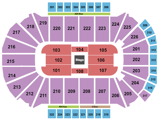 Resch Center Seating Chart: Center Stage 2