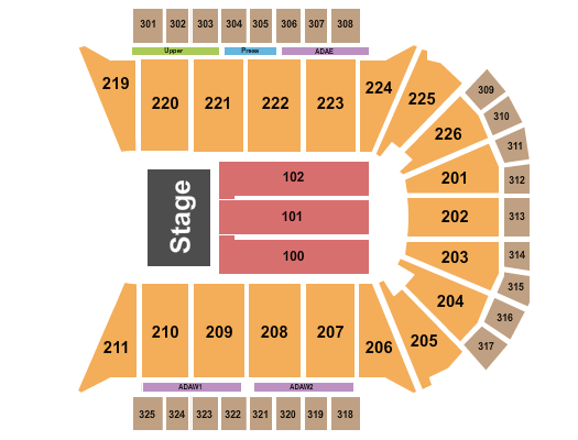 Resch Center Seating Chart: End Stage 4