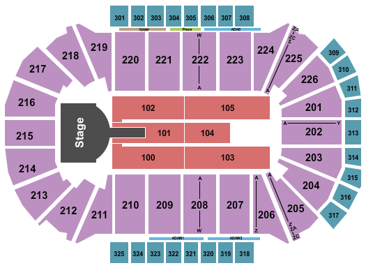 Resch Center Seating Chart: Maroon 5