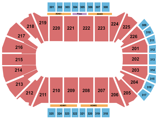 Resch Center Seating Chart: Open Floor