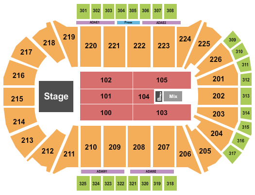 Resch Center Seating Chart: Sugarland