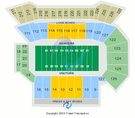 Reser Stadium Seating Map