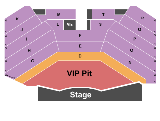 Resorts Atlantic City - Superstar Theater Seating Chart: Endstage VIP Pit