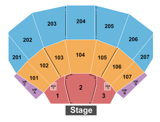 Ovation Hall at Ocean Resort Casino Seating Chart: Endstage Rsvd w/VIP&ADA