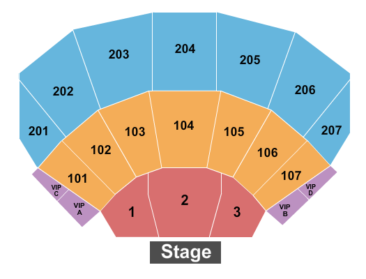 Ovation Hall at Ocean Resort Casino Seating Chart: Endstage Reserved w/ VIPs