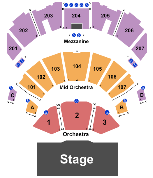 Ovation Hall at Ocean Resort Casino Seating Chart: End Stage